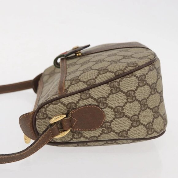GUCCI GG Supreme Web Sherry Line Bag PVC Beige Gold 001 123 6177 Auth ka654 - Picture 6 of 16